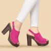 imageAllegra K Womens Open Toe Slingback Platform Chunky Heels SandalsHot Pink