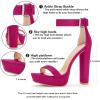 imageAllegra K Womens Platform High Heel Ankle Strap Chunky Heels SandalsHot Pink