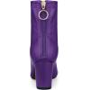 imageAllegra K Womens Pointy Toe Back Zip Block Heel Ankle BootsPurple
