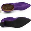 imageAllegra K Womens Pointy Toe Back Zip Block Heel Ankle BootsPurple