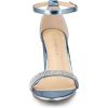 imageAllegra K Womens Rhinestone Ankle Strap Chunky Heels SandalsBlue