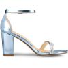 imageAllegra K Womens Rhinestone Ankle Strap Chunky Heels SandalsBlue