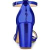imageAllegra K Womens Rhinestone Ankle Strap Chunky Heels SandalsDeep Blue