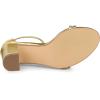 imageAllegra K Womens Rhinestone Ankle Strap Chunky Heels SandalsGold
