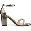 imageAllegra K Womens Rhinestone Ankle Strap Chunky Heels SandalsGunmetal