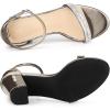 imageAllegra K Womens Rhinestone Ankle Strap Chunky Heels SandalsGunmetal