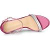 imageAllegra K Womens Rhinestone Ankle Strap Chunky Heels SandalsHot Pink
