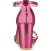 imageAllegra K Womens Rhinestone Ankle Strap Chunky Heels SandalsHot Pink