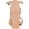 imageAllegra K Womens Rhinestone Ankle Strap Chunky Heels SandalsNude