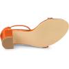 imageAllegra K Womens Rhinestone Ankle Strap Chunky Heels SandalsOrange