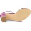 imageAllegra K Womens Rhinestone Ankle Strap Chunky Heels SandalsPink