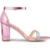 imageAllegra K Womens Rhinestone Ankle Strap Chunky Heels SandalsPink