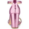 imageAllegra K Womens Rhinestone Ankle Strap Chunky Heels SandalsPink