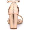 imageAllegra K Womens Rhinestone Ankle Strap Chunky Heels SandalsRose Gold