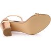 imageAllegra K Womens Rhinestone Ankle Strap Chunky Heels SandalsRose Gold