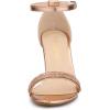 imageAllegra K Womens Rhinestone Ankle Strap Chunky Heels SandalsRose Gold