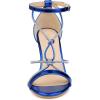 imageAllegra K Womens Rhinestone Knot Strap Stiletto Heels SandalsDeep Blue