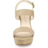 imageAllegra K Womens Slingback Platform Heels Chunky High Heel SandalsBeige