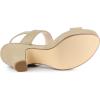 imageAllegra K Womens Slingback Platform Heels Chunky High Heel SandalsBeige