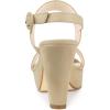 imageAllegra K Womens Slingback Platform Heels Chunky High Heel SandalsBeige