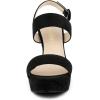 imageAllegra K Womens Slingback Platform Heels Chunky High Heel SandalsBlack