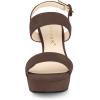 imageAllegra K Womens Slingback Platform Heels Chunky High Heel SandalsCoffee