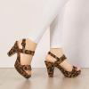 imageAllegra K Womens Slingback Platform Heels Chunky High Heel SandalsLeopard