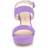 imageAllegra K Womens Slingback Platform Heels Chunky High Heel SandalsPurple