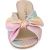 imageAllegra K Womens Slip on Pleated Bow Heels Chunky Heel Slouches Slides SandalsColorful Silver