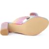 imageAllegra K Womens Slip on Pleated Bow Heels Chunky Heel Slouches Slides SandalsColorful Silver