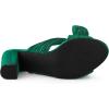 imageAllegra K Womens Slip on Pleated Bow Heels Chunky Heel Slouches Slides SandalsGreen
