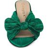 imageAllegra K Womens Slip on Pleated Bow Heels Chunky Heel Slouches Slides SandalsGreen