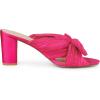 imageAllegra K Womens Slip on Pleated Bow Heels Chunky Heel Slouches Slides SandalsHot Pink