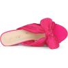 imageAllegra K Womens Slip on Pleated Bow Heels Chunky Heel Slouches Slides SandalsHot Pink