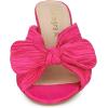 imageAllegra K Womens Slip on Pleated Bow Heels Chunky Heel Slouches Slides SandalsHot Pink