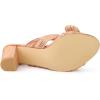 imageAllegra K Womens Slip on Pleated Bow Heels Chunky Heel Slouches Slides SandalsRose Gold