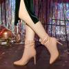 imageAllegra K Womens Slouched Pointed Toe Stiletto Heels Ankle BootNude