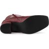 imageAllegra K Womens Square Toe Side Zip Block Heel Ankle BootsBurgundy