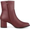 imageAllegra K Womens Square Toe Side Zip Block Heel Ankle BootsBurgundy