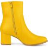 imageAllegra K Womens Square Toe Side Zip Block Heel Ankle BootsYellow