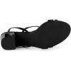 imageAllegra K Womens Strappy Slingback Chunky Heels Slide SandalsBlack