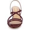 imageAllegra K Womens Strappy Slingback Chunky Heels Slide SandalsBurgundy