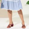 imageAllegra K Womens Strappy Slingback Chunky Heels Slide SandalsBurgundy