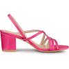 imageAllegra K Womens Strappy Slingback Chunky Heels Slide SandalsHot Pink