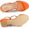 imageAllegra K Womens Strappy Slingback Chunky Heels Slide SandalsOrange