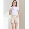 imageAllegra K Womens Summer Belted Cotton Work Office High Waist Shorts with PocketsBeige