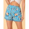imageAllegra K Womens Summer Shorts Floral Printed Lace Trim Elastic Waist Beach ShortsLight Blue