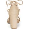 imageAllegra K Womens Tie Up Strappy Heels Chunky High Heels SandalBeige