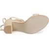 imageAllegra K Womens Tie Up Strappy Heels Chunky High Heels SandalBeige