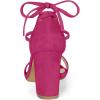 imageAllegra K Womens Tie Up Strappy Heels Chunky High Heels SandalHot Pink